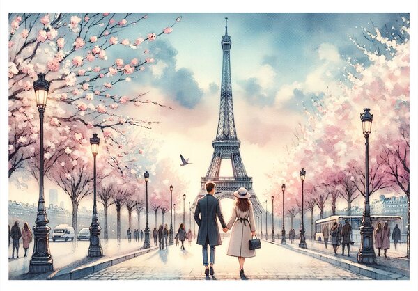 Tablou iubire sub Turnul Eiffel