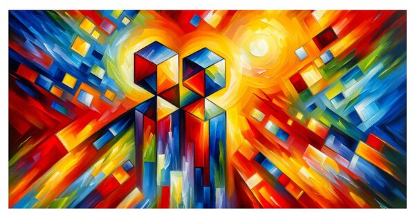 Tablou îmbrățișare abstractă
