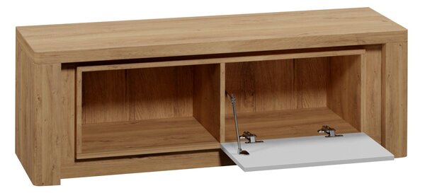 Comodă TV Etrmona 109Alb lucios, Ribbeck stejar, 12x4x4cm