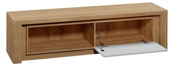 Comodă TV Etrmona 108Alb lucios, Ribbeck stejar, 16x4x4cm