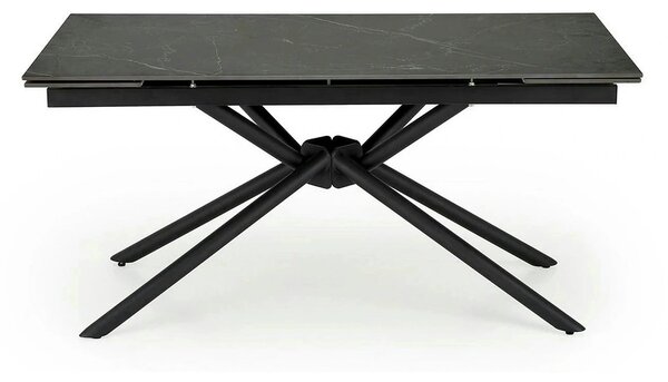 Masa blat ceramica/metal VITORINO, negru, 160/220x90x75 cm