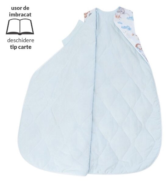 Sac de dormit bebe 3-12 luni Kidizi Tiny Adventures, 1 tog, bumbac 100%, pentru toamna/iarna