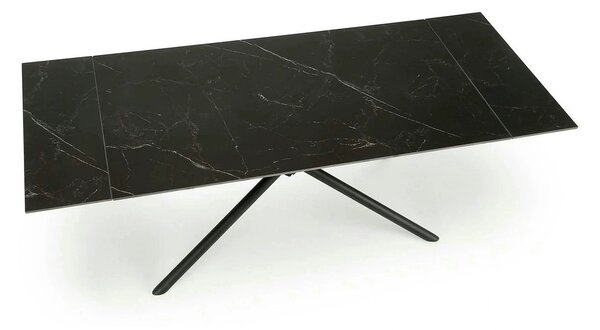 Masa blat ceramica/metal VITORINO, negru, 160/220x90x75 cm
