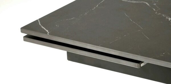Masa blat ceramica/metal VITORINO, negru, 160/220x90x75 cm