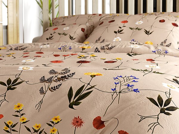 Lenjerie cocolino HERBAR bej Dimensiune lenjerie de pat: 70 x 90 cm | 140 x 220 cm