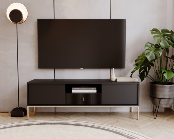 Suport TV în culoare negru/auriu. MAGGIORE MA01, 155 cm