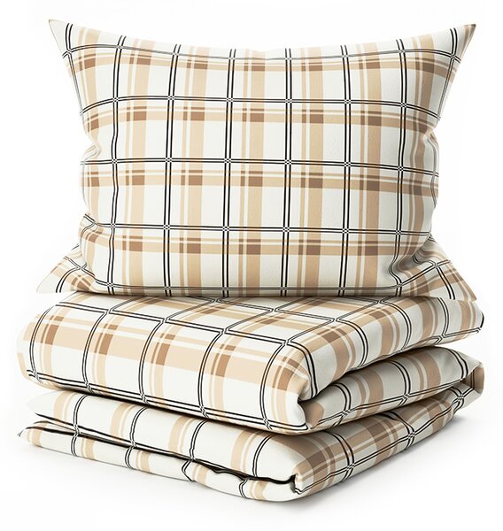 Lenjerie de pat microplush PLAID crem Dimensiunile lenjeriei: 2 buc 70 x 90 cm | 200 x 220 cm