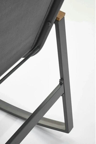 Scaun de gradina ZLATAN, gri inchis, plasa/polipropilena/metal, 62x86x