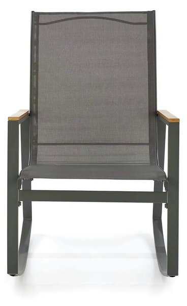Scaun de gradina ZLATAN, gri inchis, plasa/polipropilena/metal, 62x86x