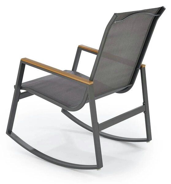 Scaun de gradina ZLATAN, gri inchis, plasa/polipropilena/metal, 62x86x