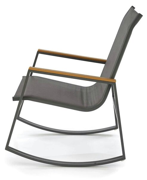 Scaun de gradina ZLATAN, gri inchis, plasa/polipropilena/metal, 62x86x