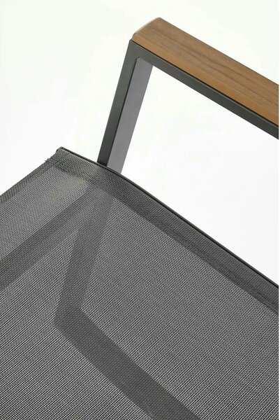 Scaun de gradina ZLATAN, gri inchis, plasa/polipropilena/metal, 62x86x