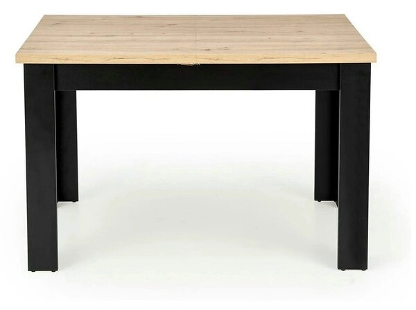 Masa extensibila BAGIO, stejar/negru, PAL laminat, 120/160x80x77 cm