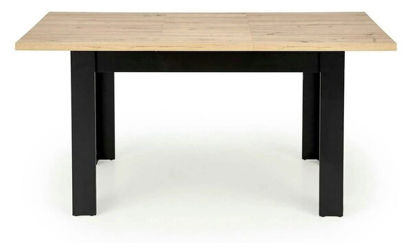 Masa extensibila BAGIO, stejar/negru, PAL laminat, 120/160x80x77 cm