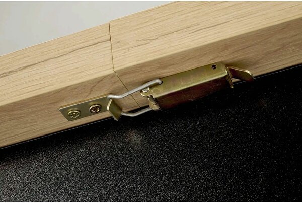 Masa extensibila BAGIO, stejar/negru, PAL laminat, 120/160x80x77 cm