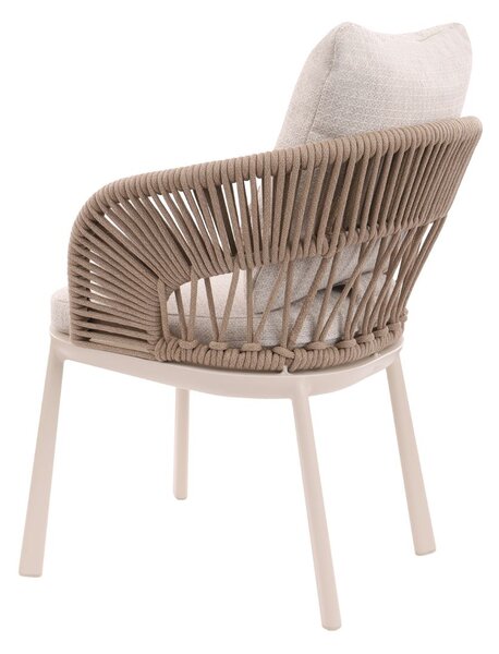 Set de grădină Adora: masă extensibilă + 8 scaune, ivoar/bej