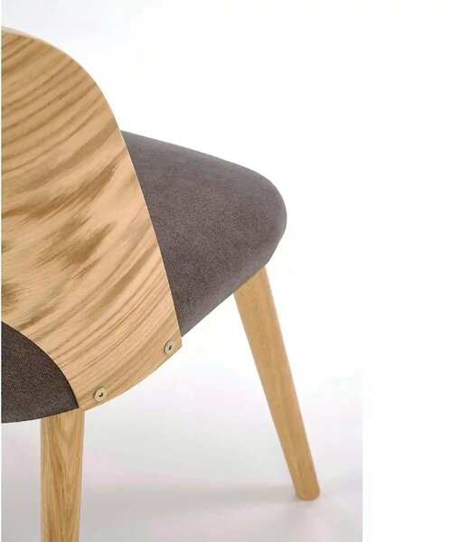 Scaun CADIZ, stejar/gri, stofa/placaj/lemn, 52x58x83 cm