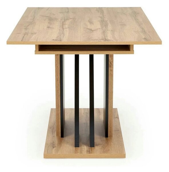 Masa living moderna FABIANO, stejar/negru, PAL laminat, 130/175x85x76