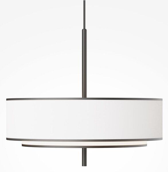 Maytoni lampă suspendată Bergamo, alb/negru, Ø 50 cm, lenjerie, reglabil, Alb, Camera de zi / sufragerie, Țesătură / Textil