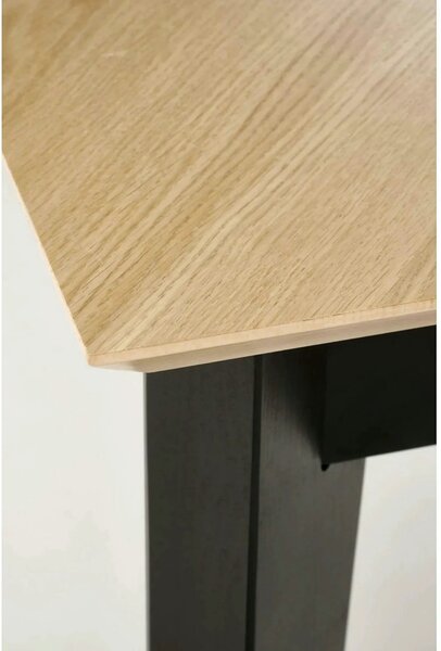 Masa extensibila EDMONDO, stejar/negru, PAL laminat/furnir, 160/240x90