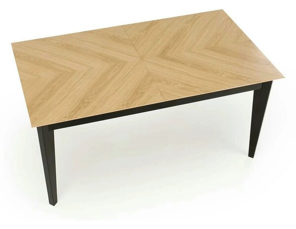 Masa extensibila EDMONDO, stejar/negru, PAL laminat/furnir, 160/240x90