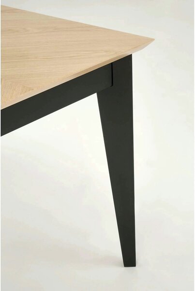 Masa extensibila EDMONDO, stejar/negru, PAL laminat/furnir, 160/240x90