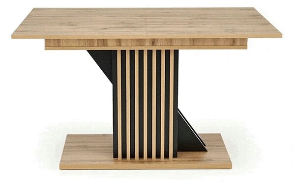 Masa living moderna FABIANO, stejar/negru, PAL laminat, 130/175x85x76