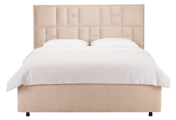 Pat matrimonial Meta din catifea Grey MG17 / 140*200