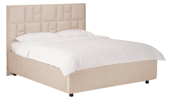 Pat matrimonial Meta din catifea Grey MG17 / 140*200