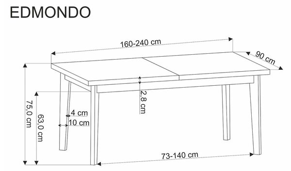 Set masa EDMONDO cu 4 scaune K543