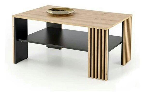 Masuta cafea FEMINA, stejar/negru, PAL laminat, 110x65x52 cm