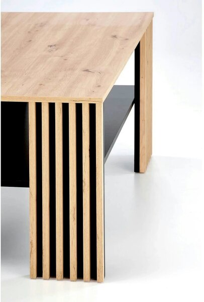 Masuta cafea FEMINA, stejar/negru, PAL laminat, 110x65x52 cm