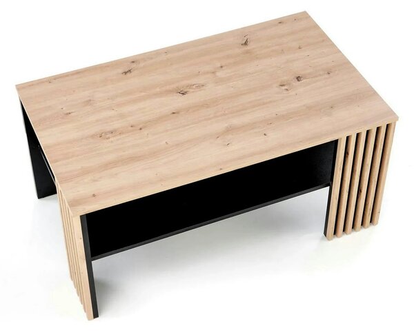 Masuta cafea FEMINA, stejar/negru, PAL laminat, 110x65x52 cm