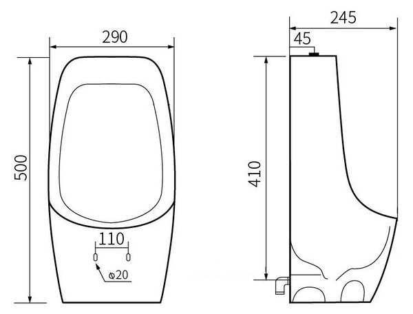Mexen Carter pisoar suspendat, alb - 37045000