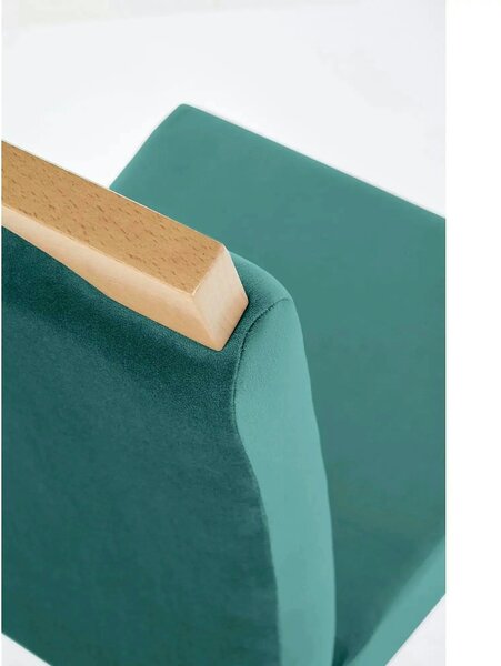 Scaun CLARION, verde/stejar, stofa catifelata/lemn, 42x58x97 cm