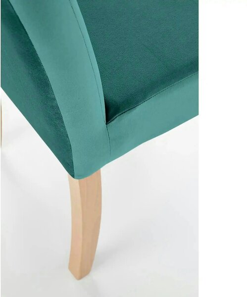 Scaun CLARION, verde/stejar, stofa catifelata/lemn, 42x58x97 cm