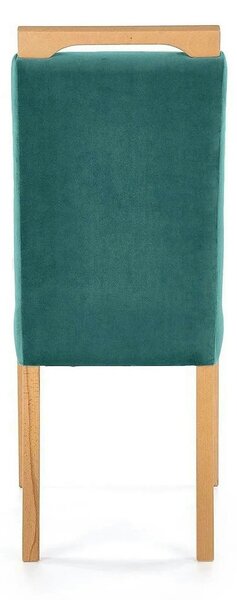 Scaun CLARION, verde/stejar, stofa catifelata/lemn, 42x58x97 cm
