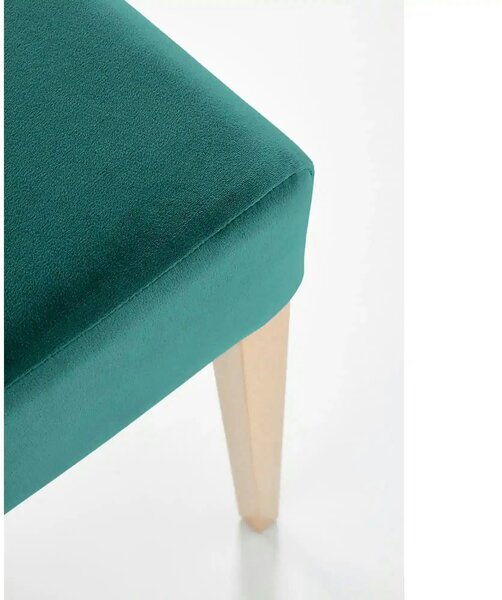 Scaun CLARION, verde/stejar, stofa catifelata/lemn, 42x58x97 cm