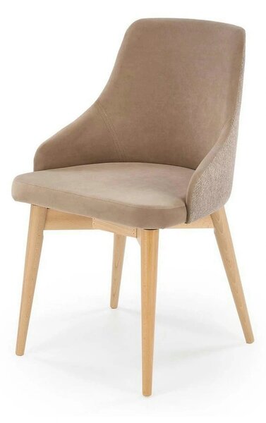 Scaun rotativ MALAGA, bej/stejar, stofa clasica/lemn, 50x53x79 cm