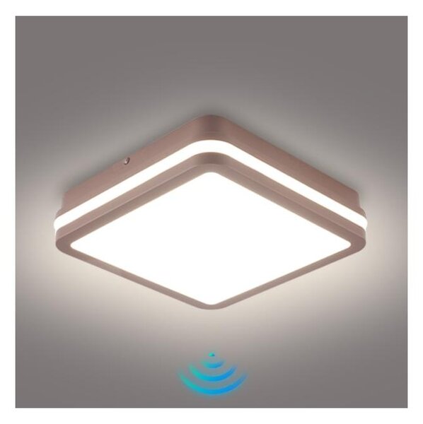 Brilagi-LED Lampă de exterior cu senzor BENE LED/18W/230V 21,5x21,5 cm maro IP54