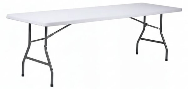 Masa pliabilă multifuncțională VERDA, 6-8 persoane, din oțel și HDPE, 180x72x75cm, albă
