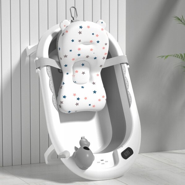 Cada de baie pliabilă pentru copii VAIANA PREMIUM cu pernă - mai multe culori Albastru