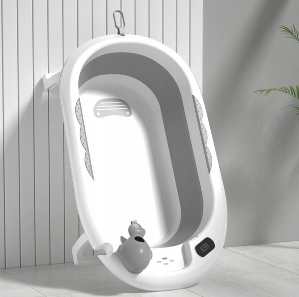Cada de baie pliabilă pentru copii VAIANA PREMIUM cu pernă - mai multe culori Albastru