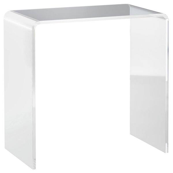 HOMCOM Masă Laterală Acrilică Fără Colturi, Margini Rotunjite, Spațiu Depozitare, 53.3x30.5x53.3cm, Transparent | Aosom Romania
