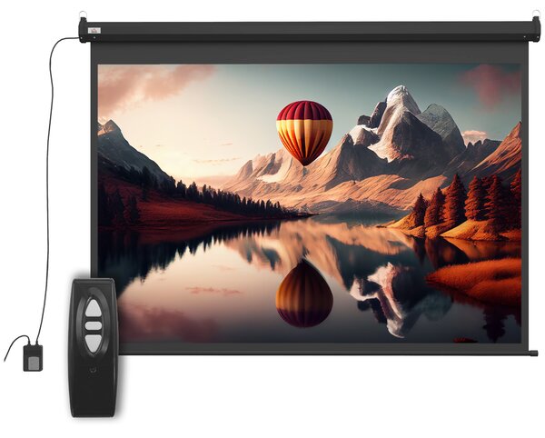 HOMCOM Ecran pentru Proiector de 84 inch, Reglabil cu Telecomandă, Ecran de Proiecție Compact, 171x130 cm, Negru | Aosom Romania