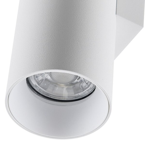 Deko-Light Aplică de perete CAN, alb, 2 becuri, înălțime 22 cm, metal, GU10, reglabil, Alb, Camera de zi / sufragerie, Aluminiu