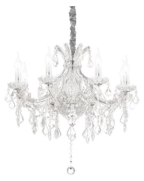 Lustră de cristal pe lanț Ideal Lux NAPOLEON 8xE14/40W/230V d. 67 cm crom