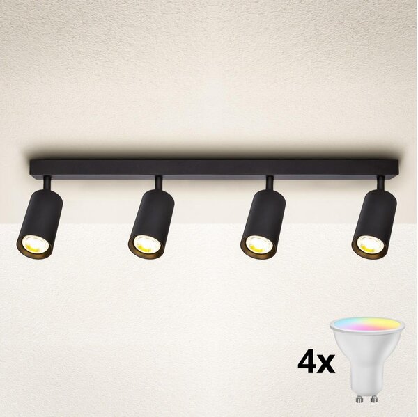 Brilagi - Spot LED RGBW dimabil SELE 4x GU10, 4,8W, 230V, negru