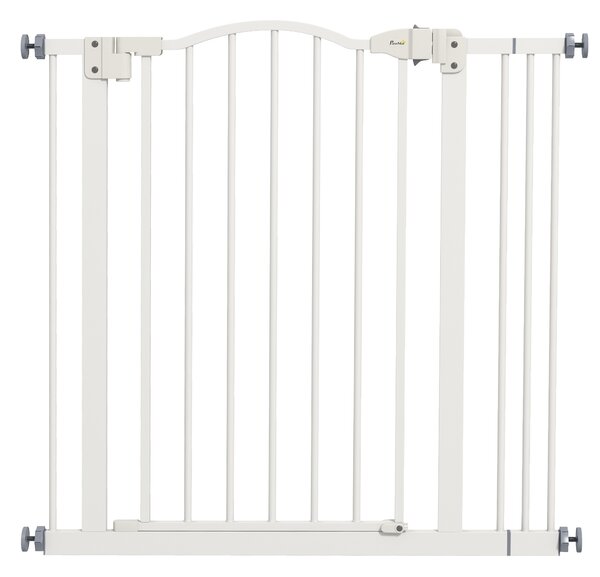 PawHut Poartă Extensibilă pentru Câini fără Șuruburi, Poartă de Siguranță Reglabilă, 94-100x94 cm, Alb | Aosom Romania