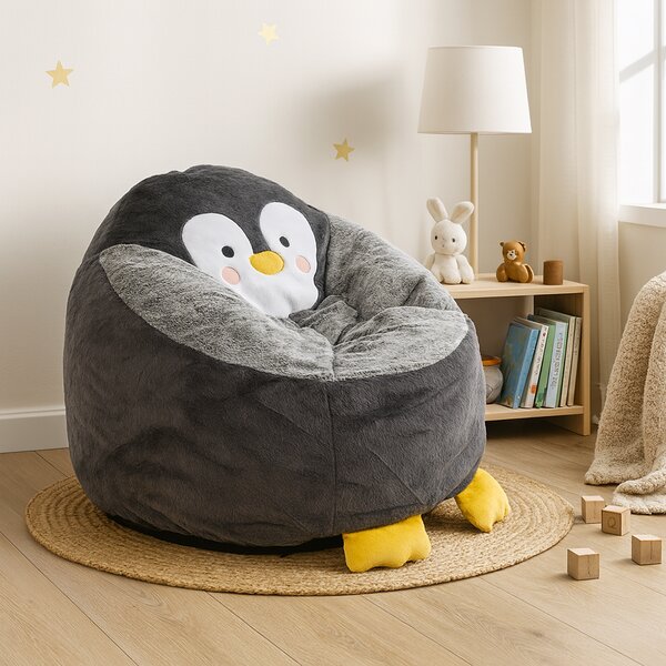 KONDELA Fotoliu tip sac pinguin, gri, PINGO